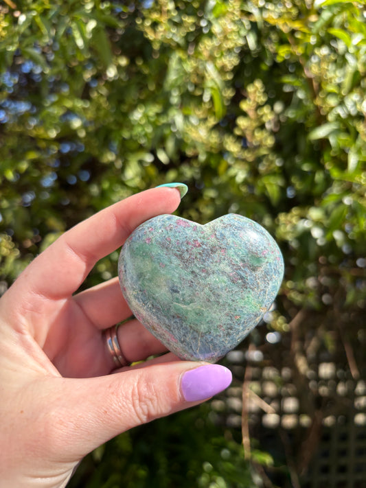 Ruby & Fuchsite Heart A