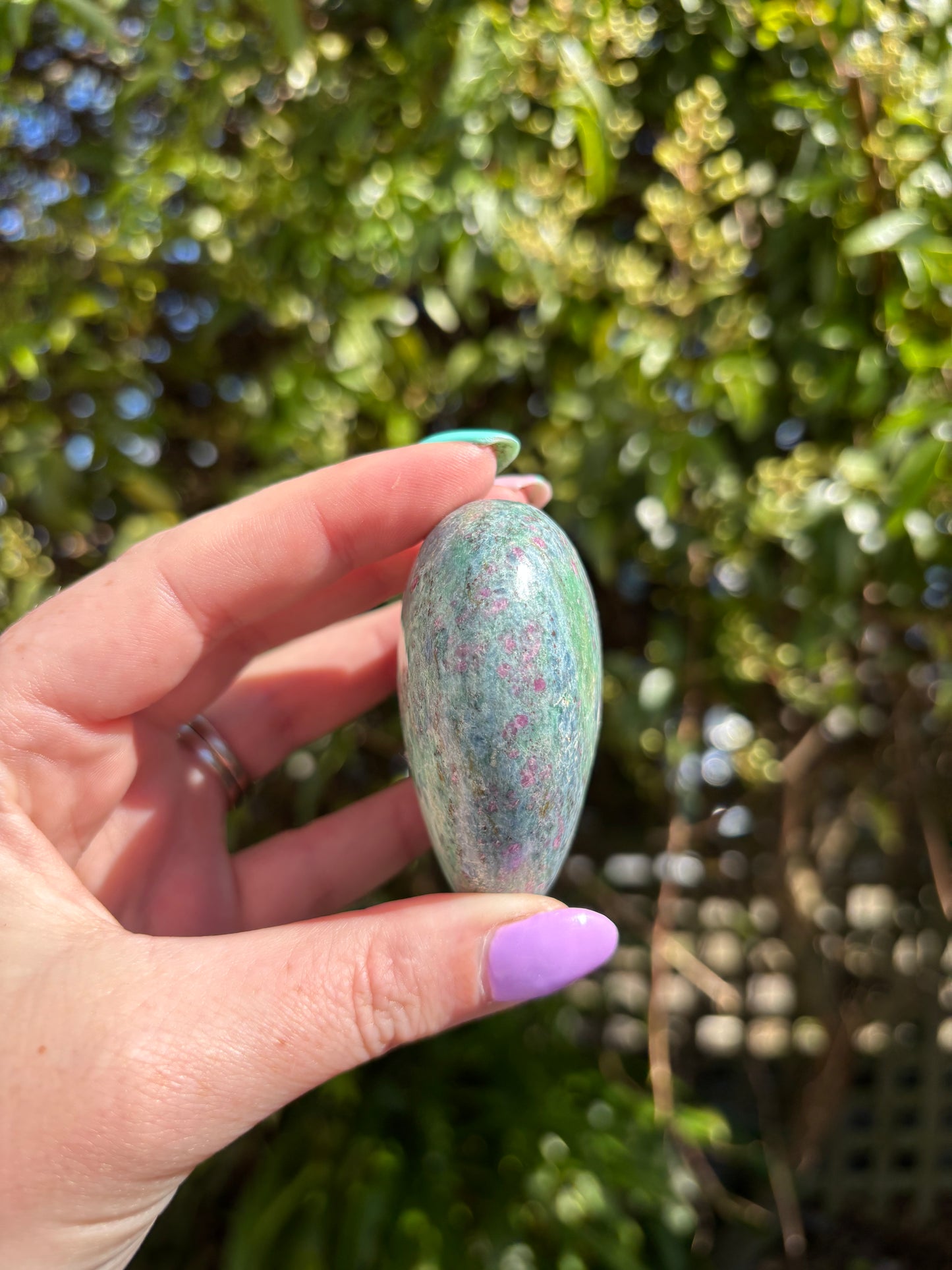 Ruby & Fuchsite Heart A