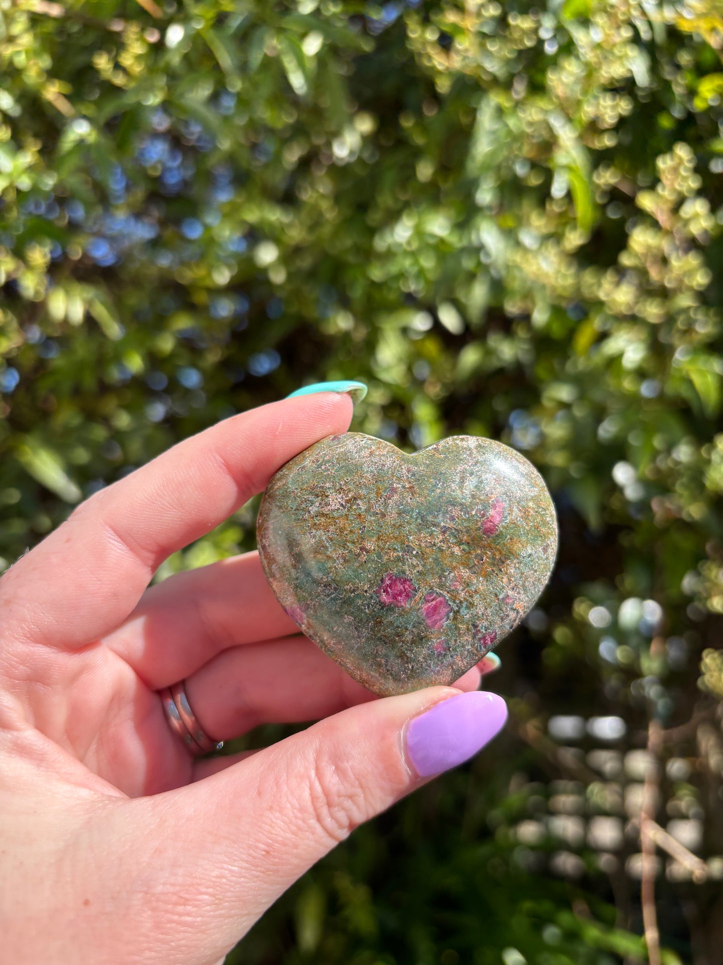 Ruby & Fuchsite Heart B
