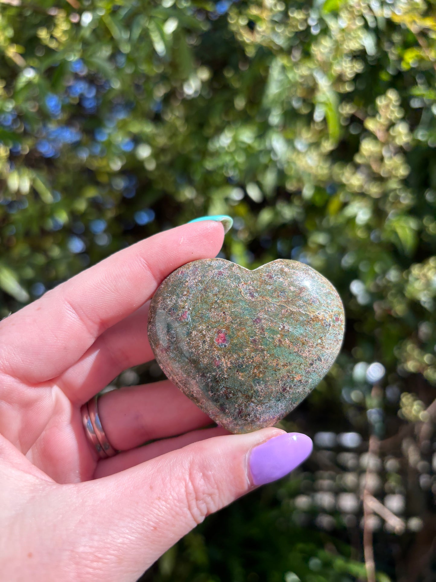Ruby & Fuchsite Heart B