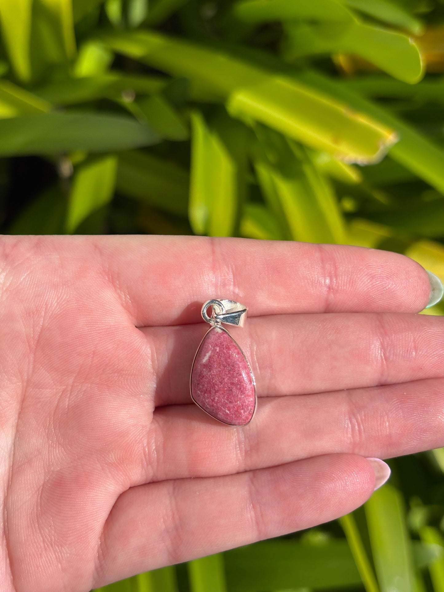 Pink Thulite | Polished Sterling Silver Pendant A