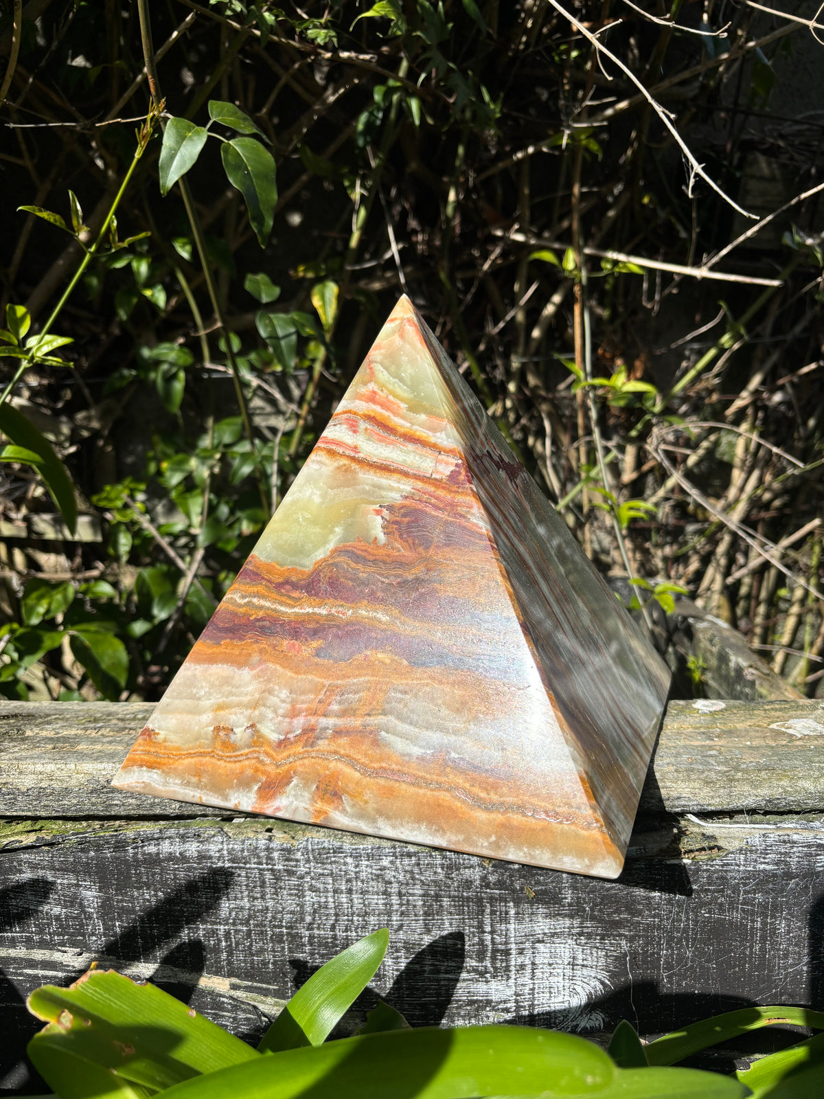 Triangular Pyramid Calcite Banded Calcite Pyramid XLarge 7.6kgs – Daughters And Co Crystals