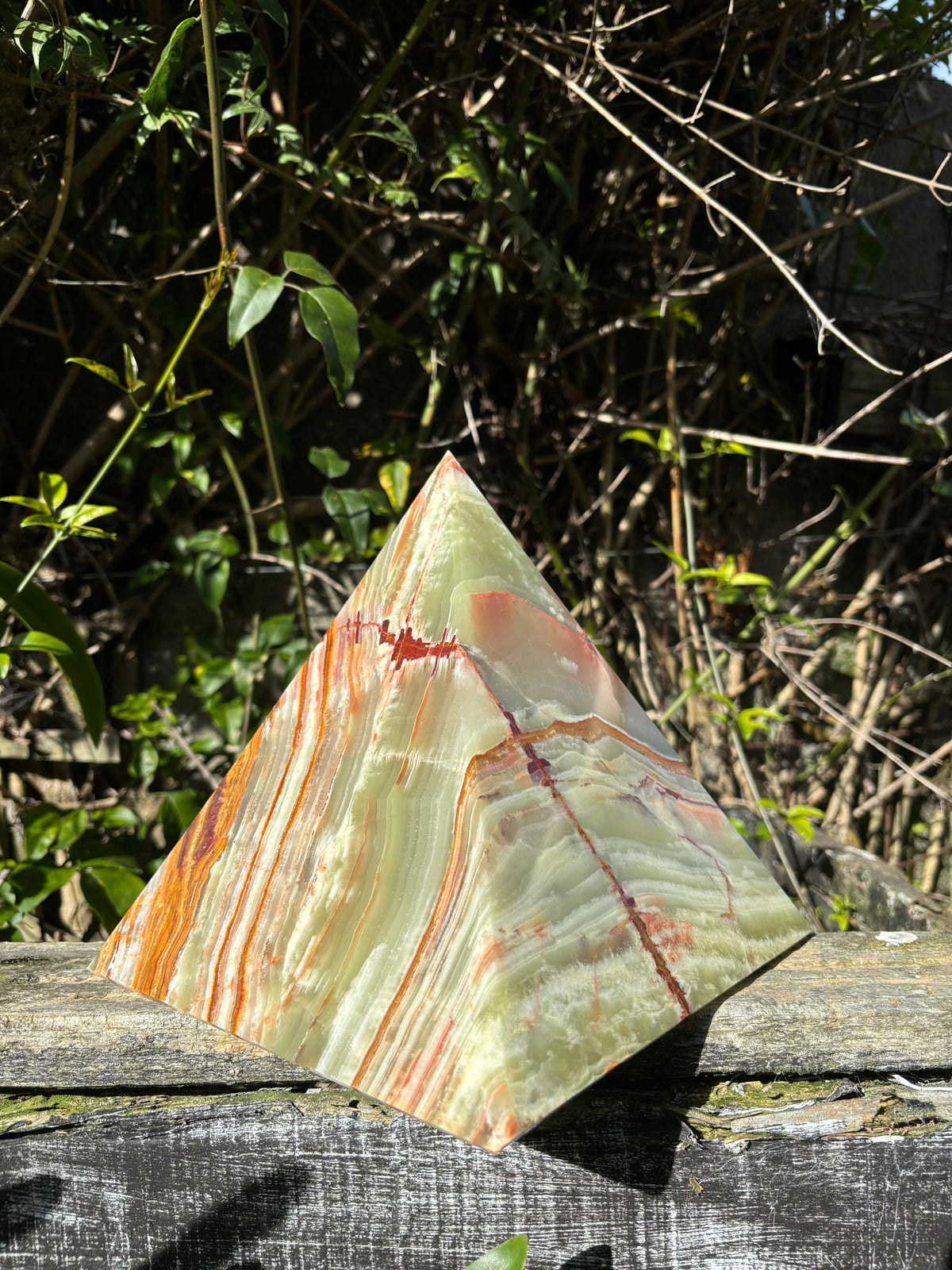 Triangular Pyramid Calcite Banded Calcite Pyramid XLarge 7.6kgs – Daughters And Co Crystals