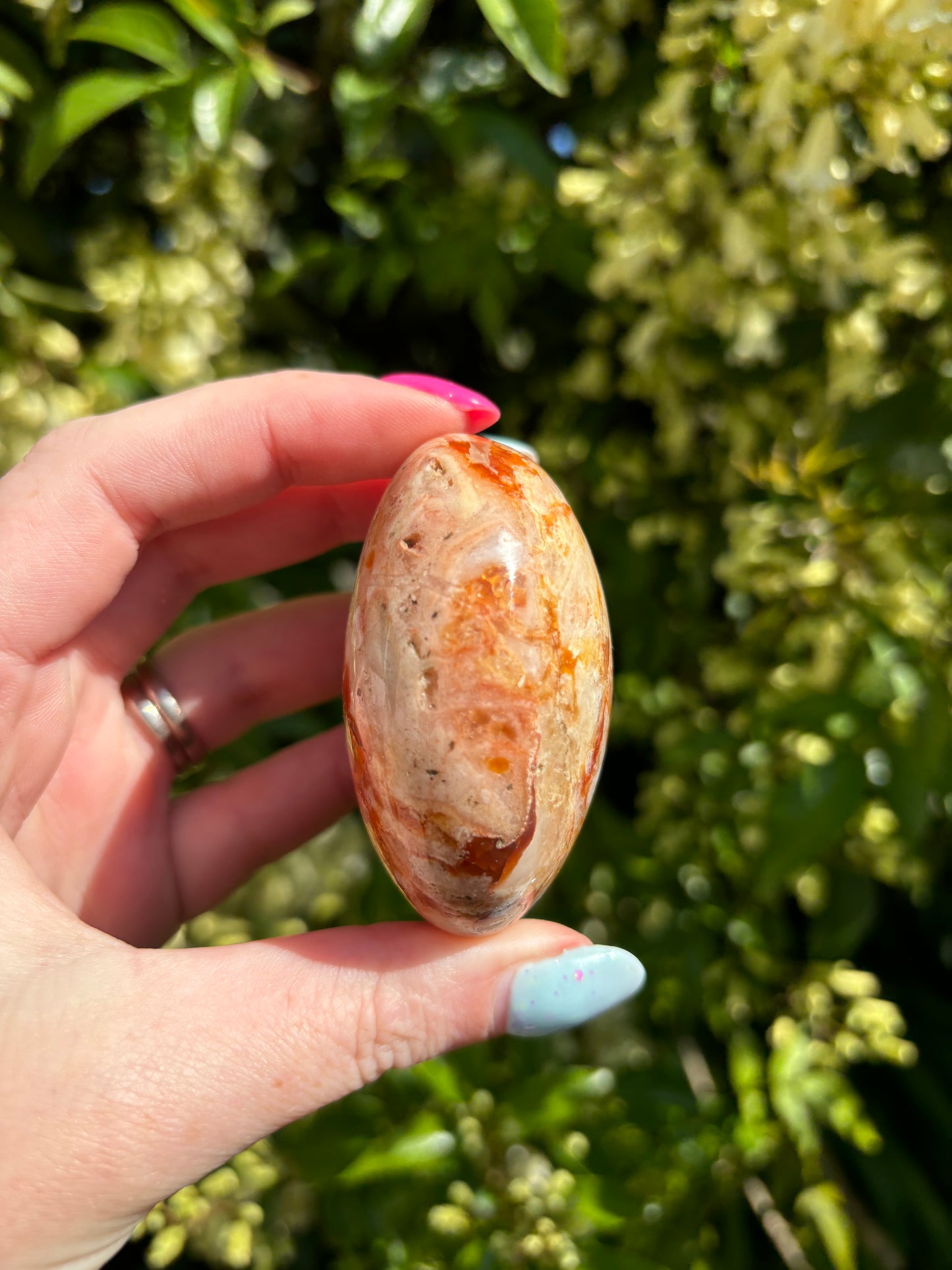 Carnelian & Quartz Palm Stone A