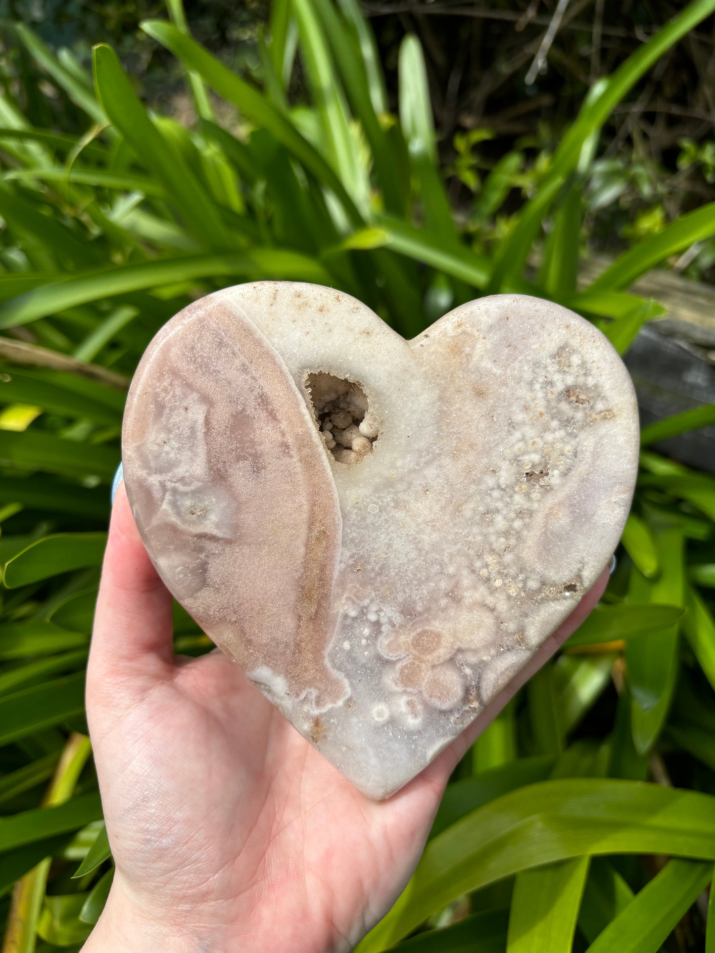 Pink Amethyst Heart on Stand