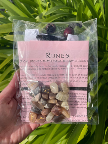 Peach Moonstone Runes Set Small