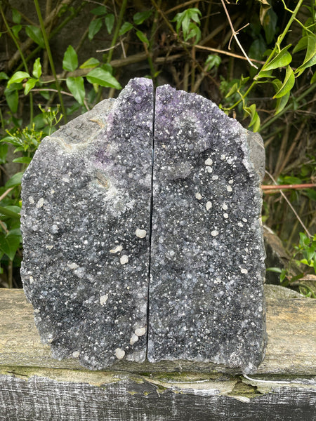 Black & Purple Amethyst Bookends 4.7kgs
