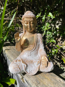 Gold & White Meditating Buddha