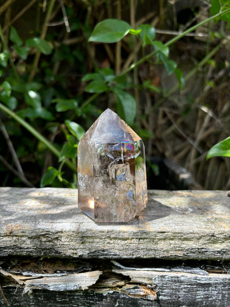 Smoky Quartz Large Cluster On Metal Stand
