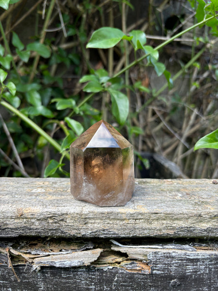 Smoky Quartz Large Cluster On Metal Stand