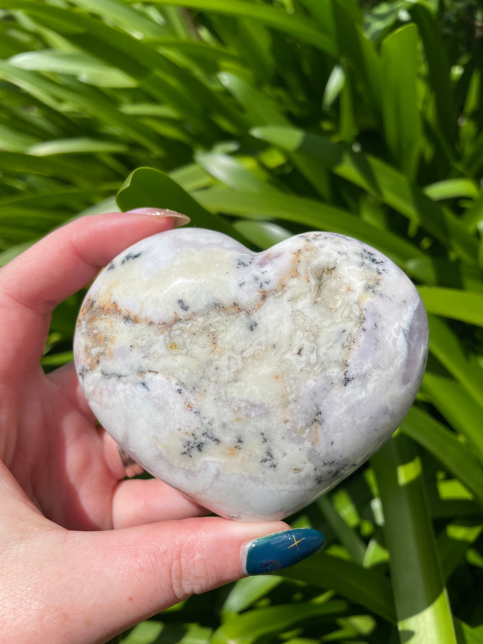 Dendritic Agate Large Heart