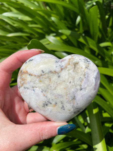 Dendritic Agate Large Heart