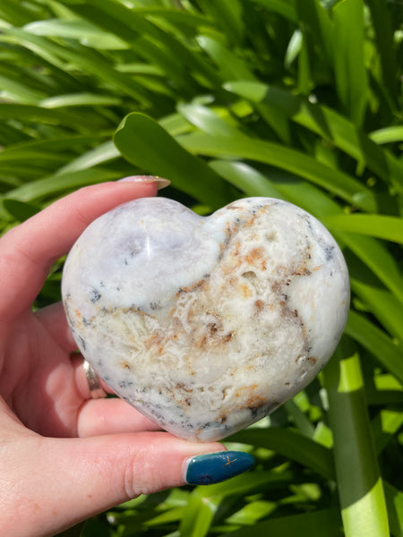 Dendritic Agate Large Heart