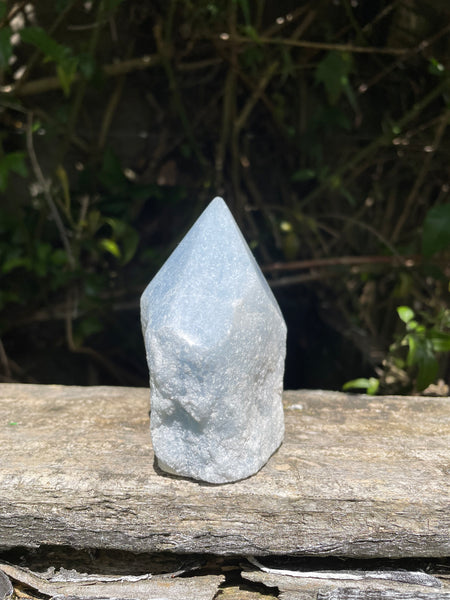 Blue Calcite Semi Polished Point
