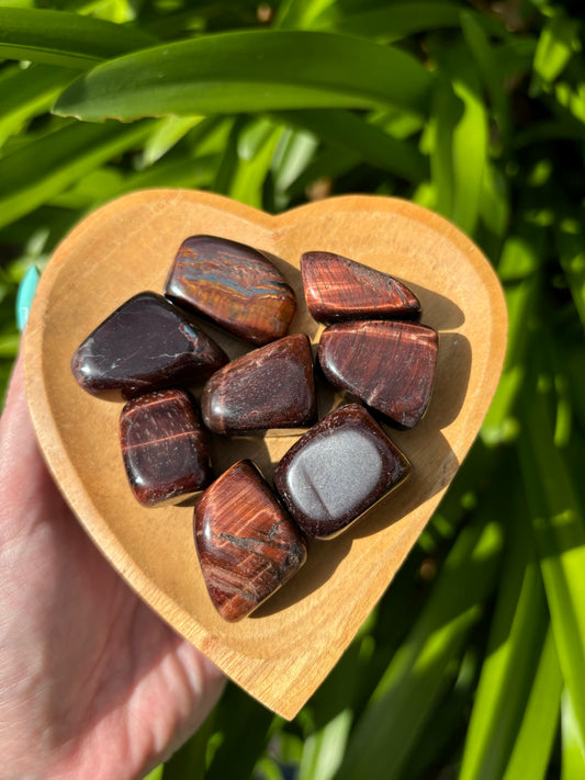 Red Tigers Eye Large Tumbled Stone