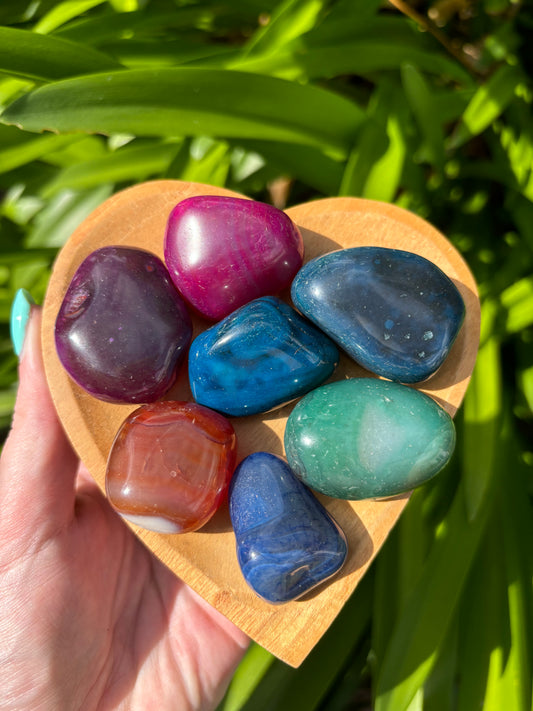 Coloured Agate Large Tumbled Stone