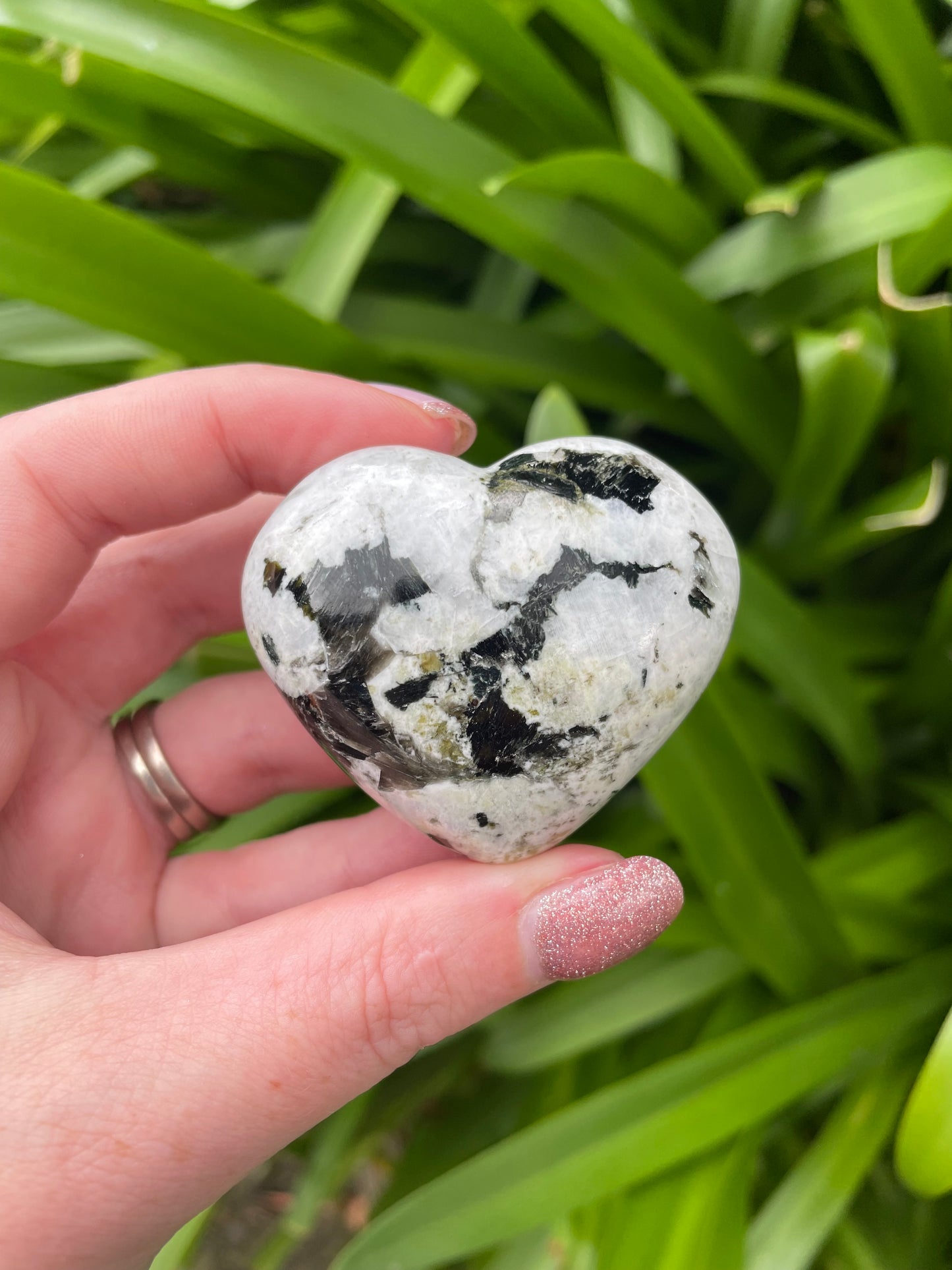 Rainbow Moonstone Heart D