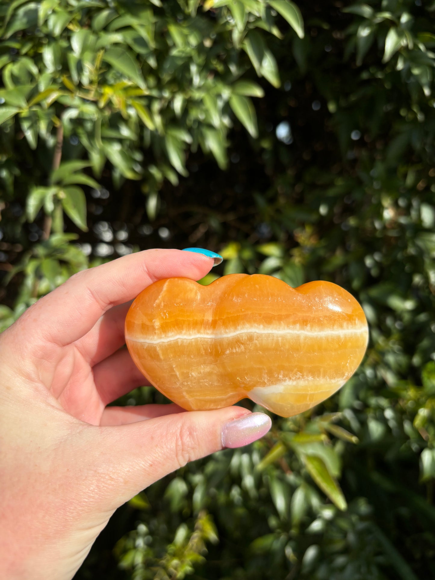Orange Calcite Double Heart C