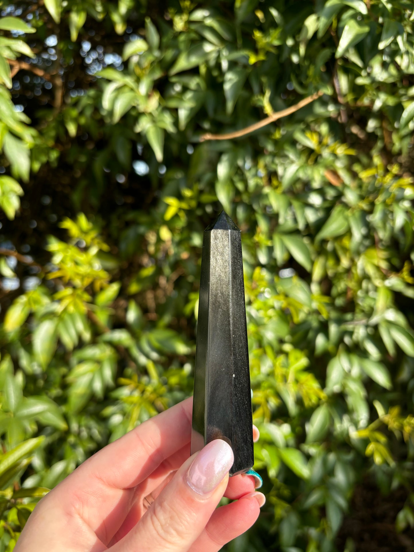 Silver Sheen Obsidian Point D