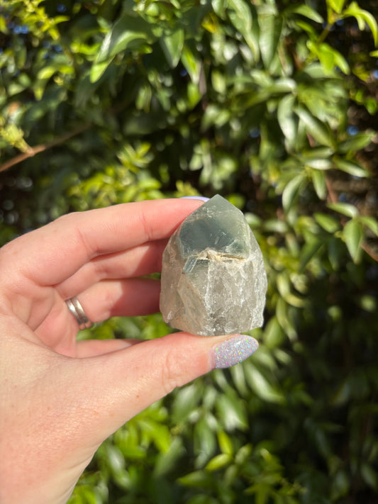 Chlorite Phantom Quartz Semi Polished Point A