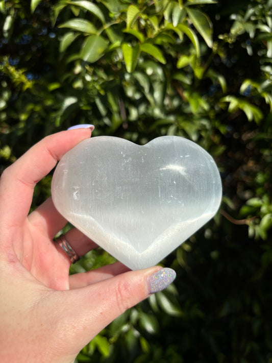 Selenite Heart Large