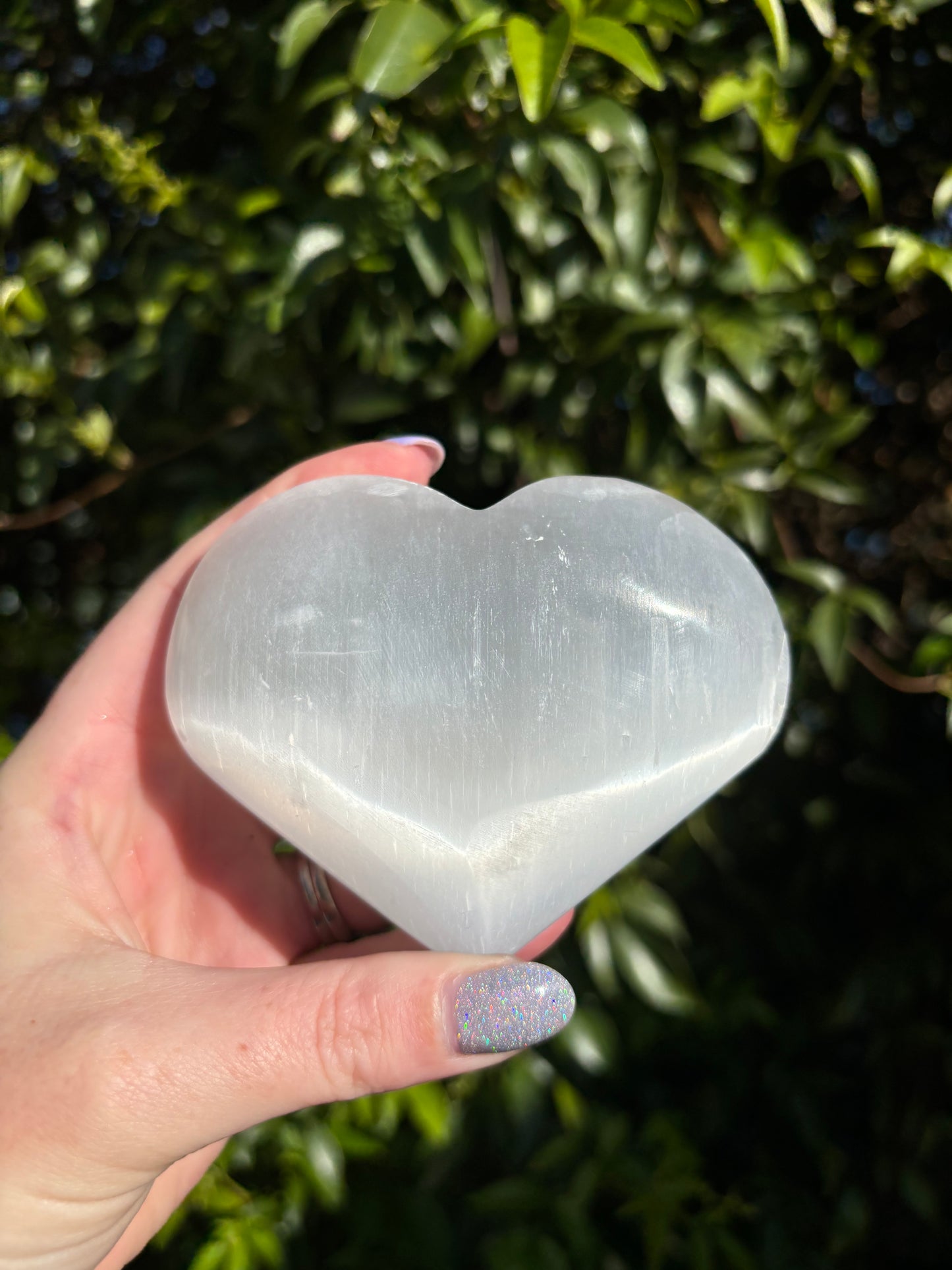 Selenite Heart Large