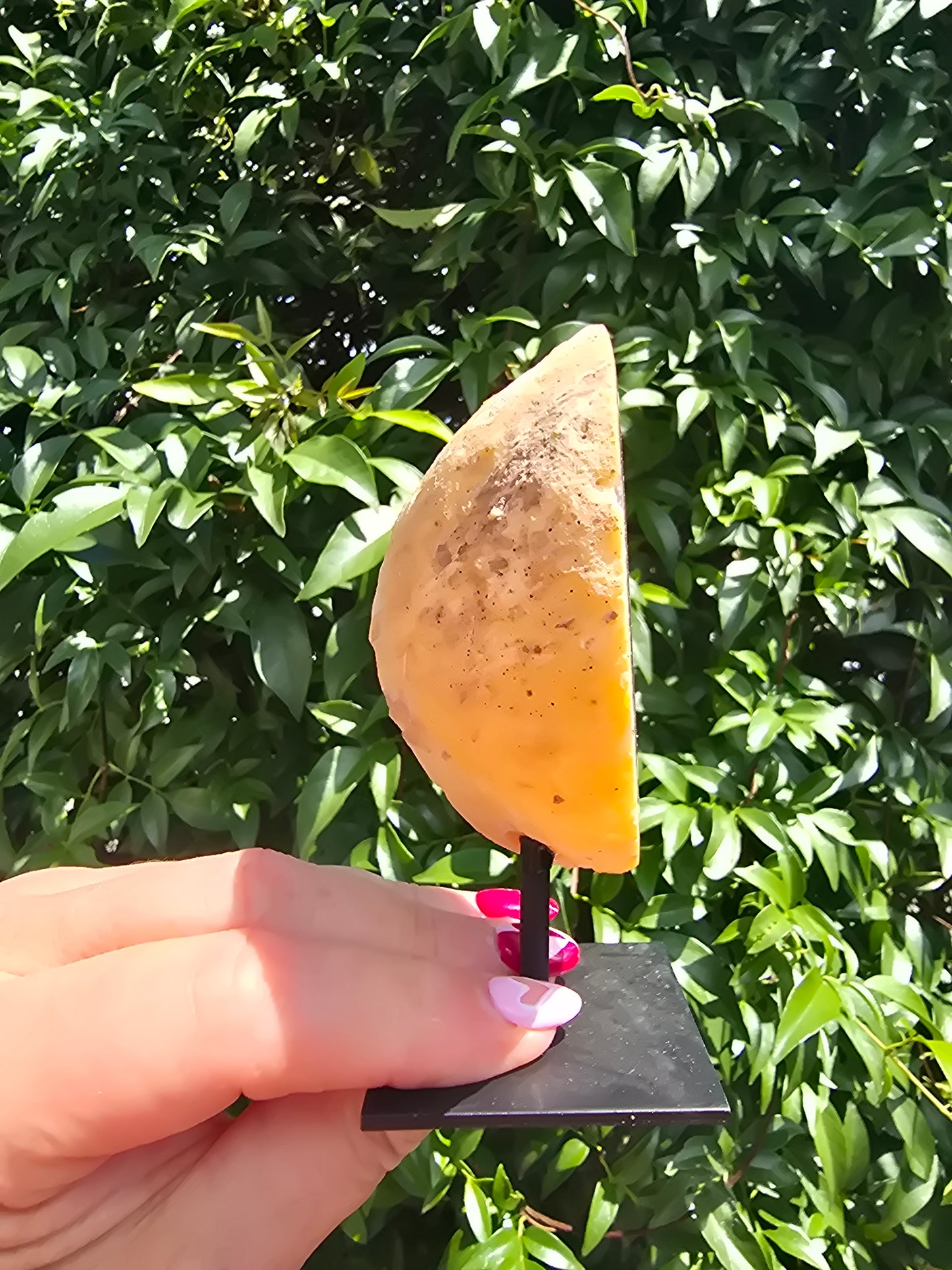 Natural Agate Geode On Metal Stand E