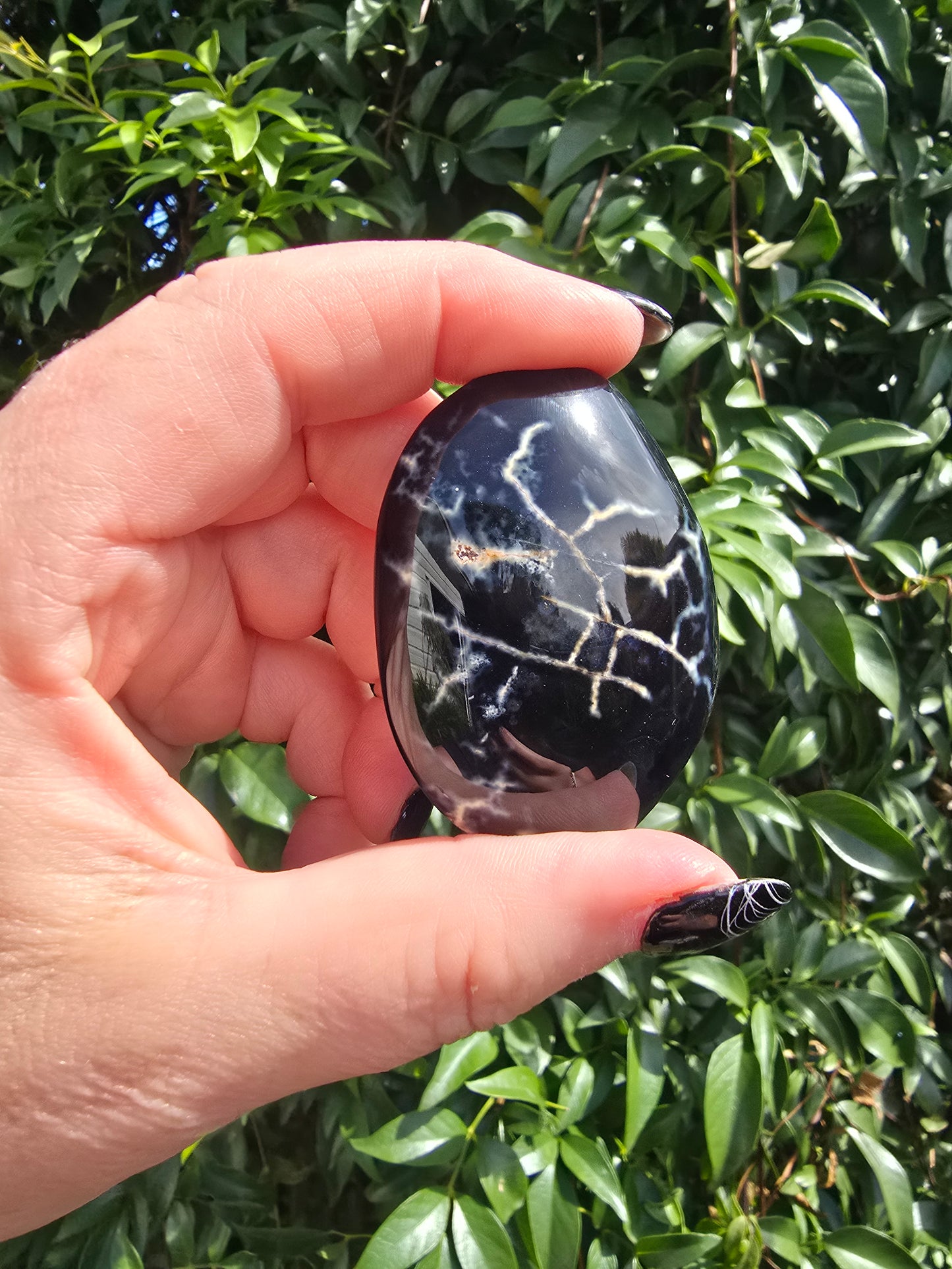 Druzy Agate Palm Stone Large