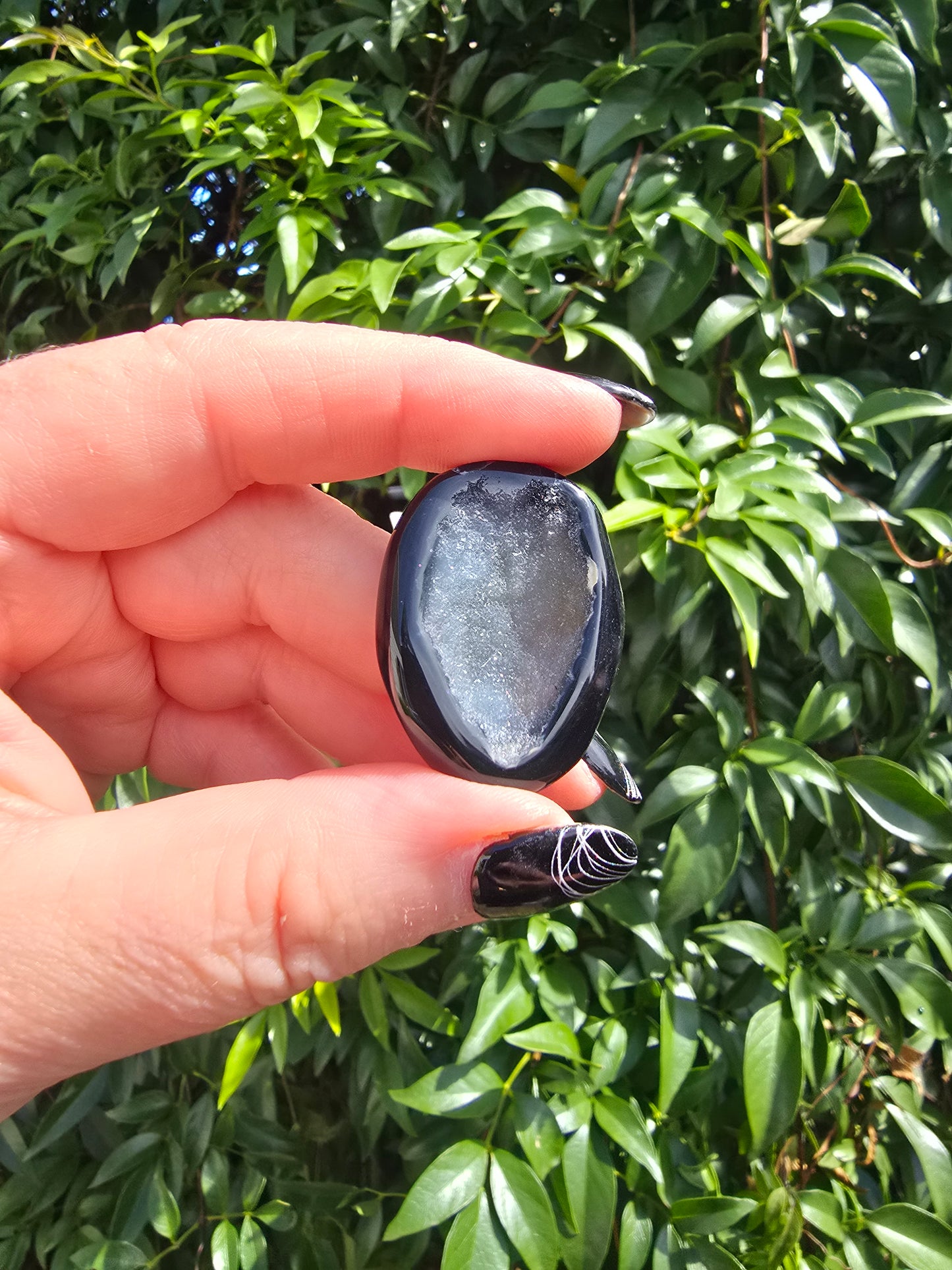 Druzy Agate Palm Stone Small