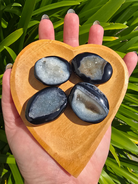 Druzy Agate Palm Stone Small