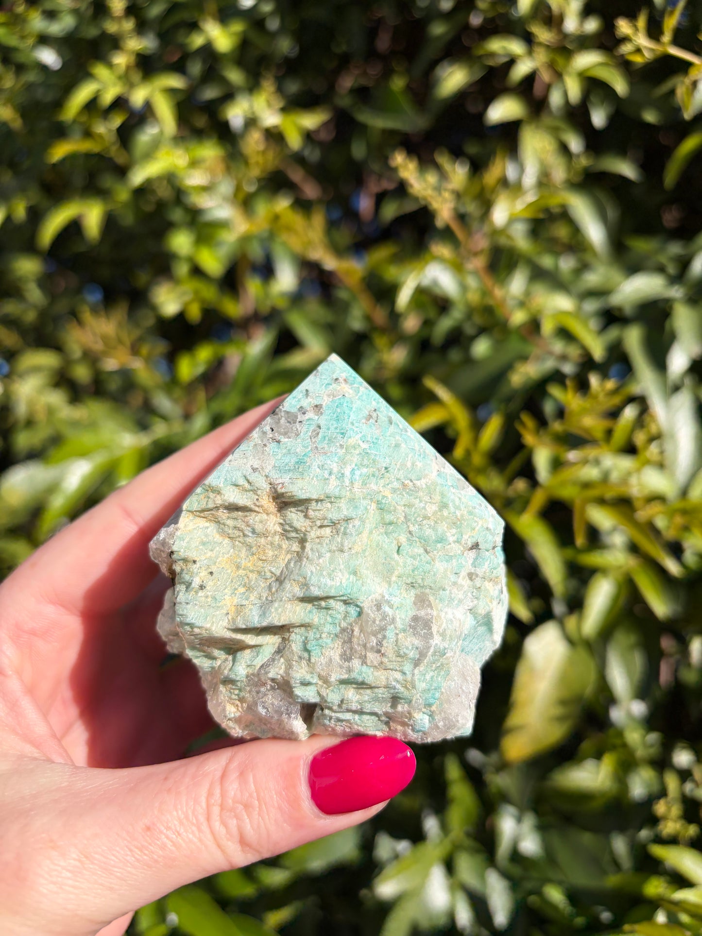 Amazonite & Smoky Quartz Semi Polished Point B