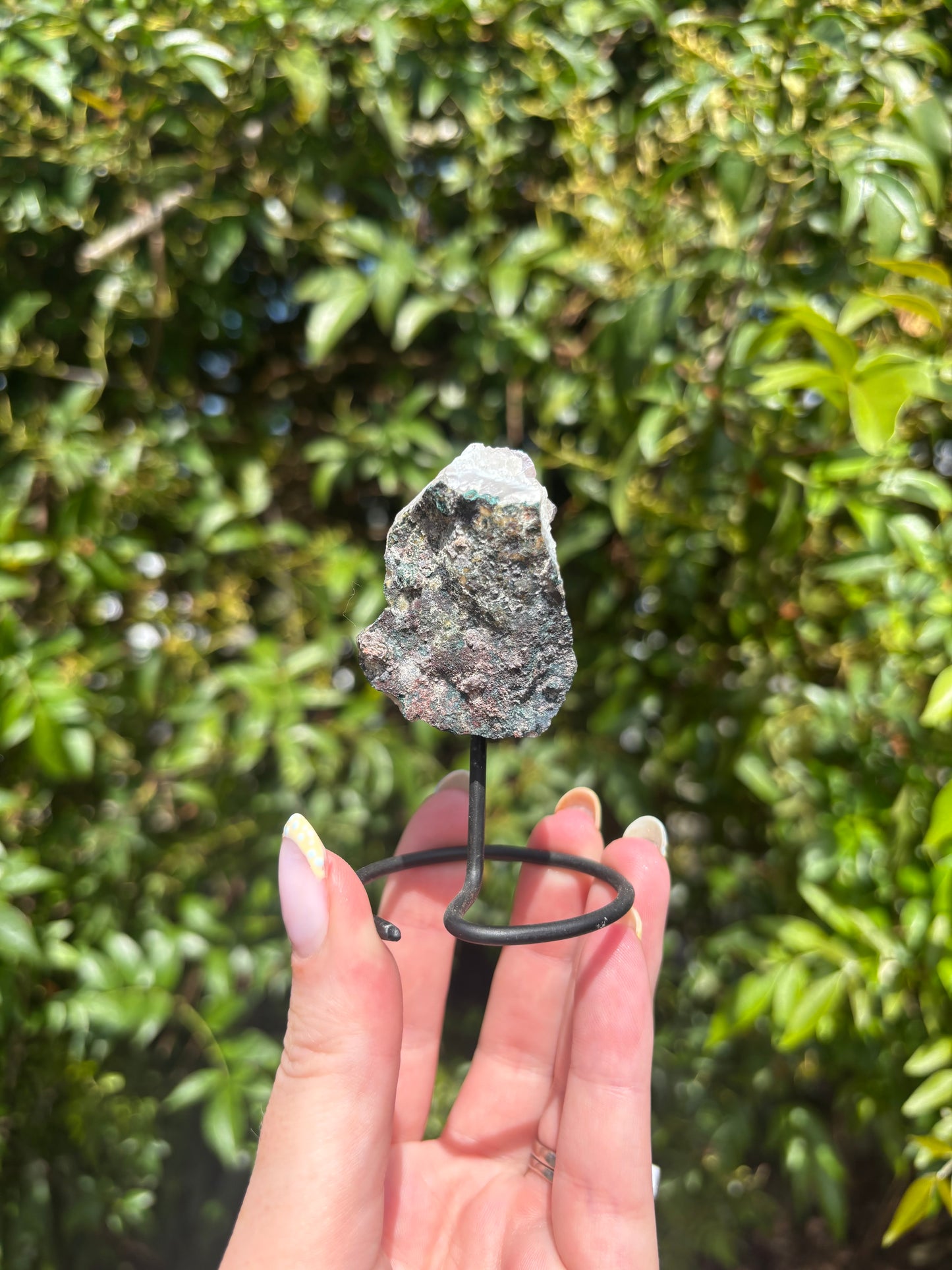 Aura Amethyst Druze On Metal Stand A