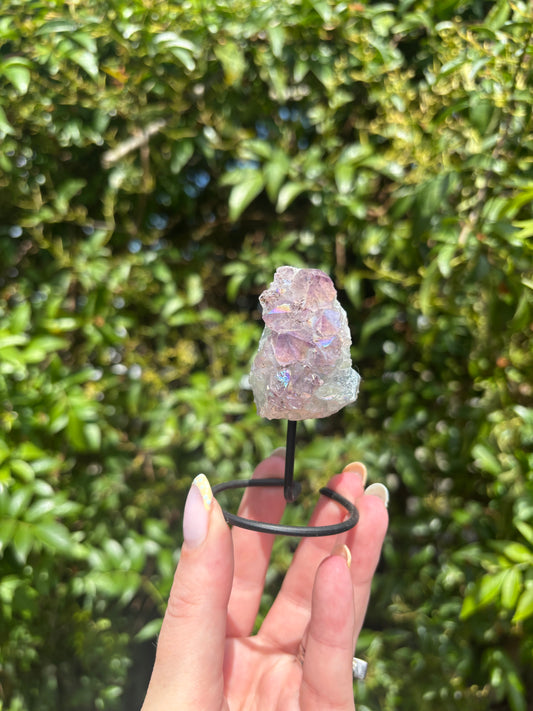 Aura Amethyst Druze On Metal Stand A