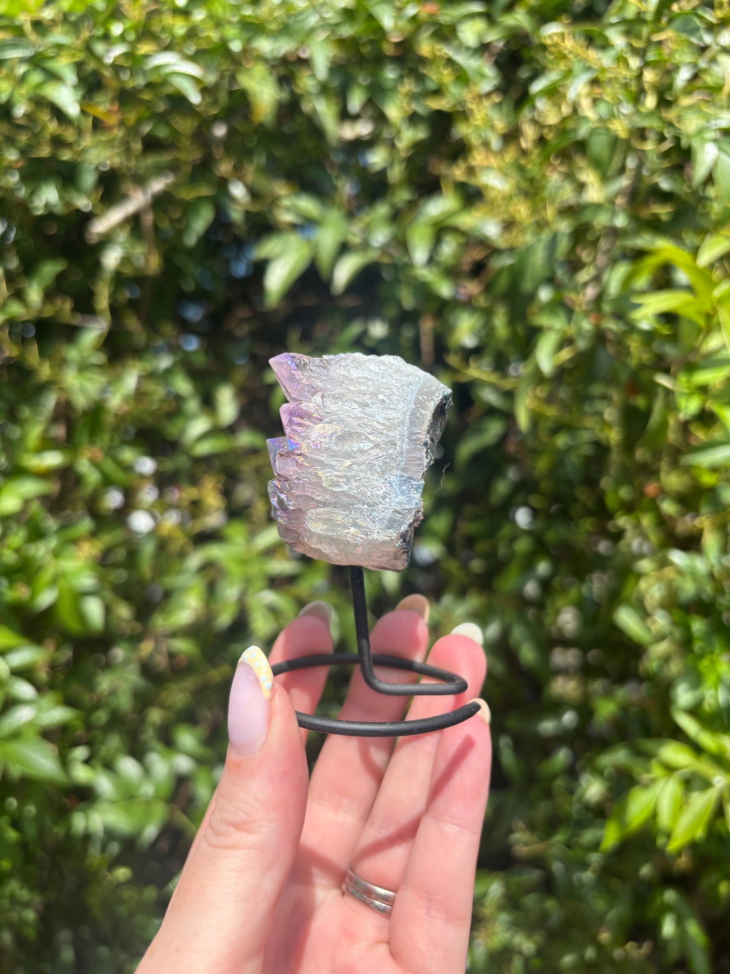 Aura Amethyst Druze On Metal Stand A