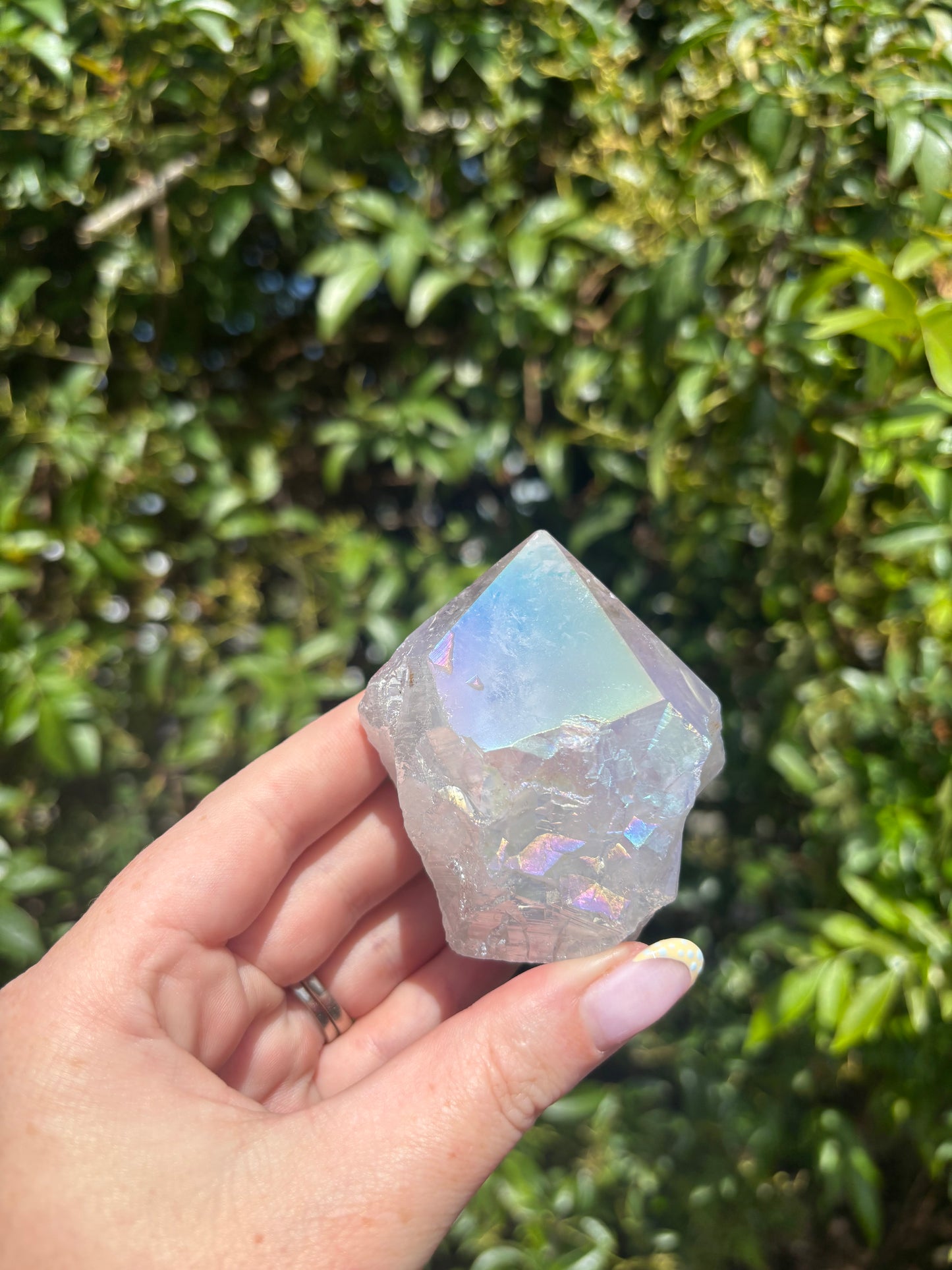 Aura Amethyst Semi Polished Point A