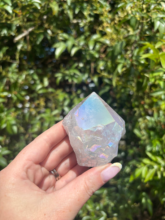 Aura Amethyst Semi Polished Point A