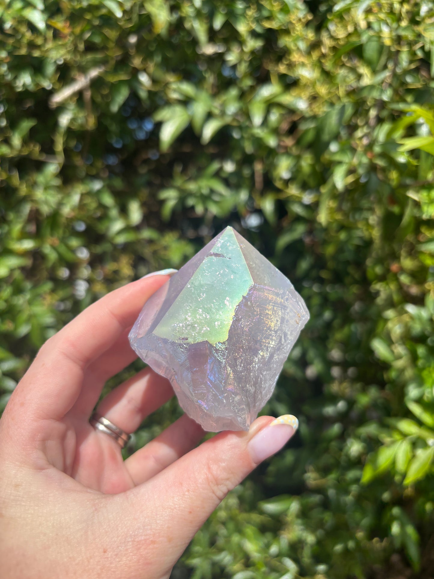 Aura Amethyst Semi Polished Point A