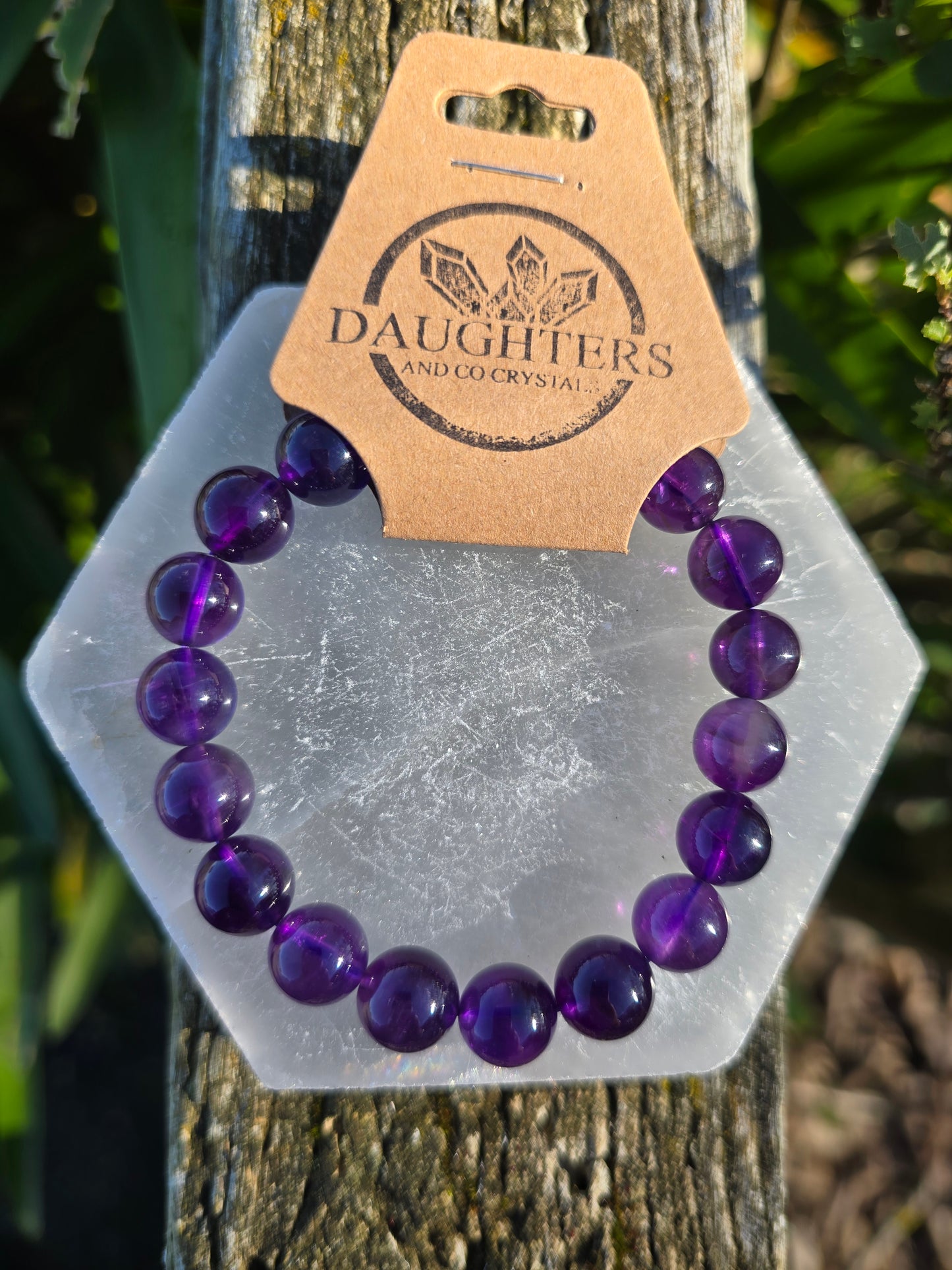 Amethyst | Round Bead Bracelet 10 mm