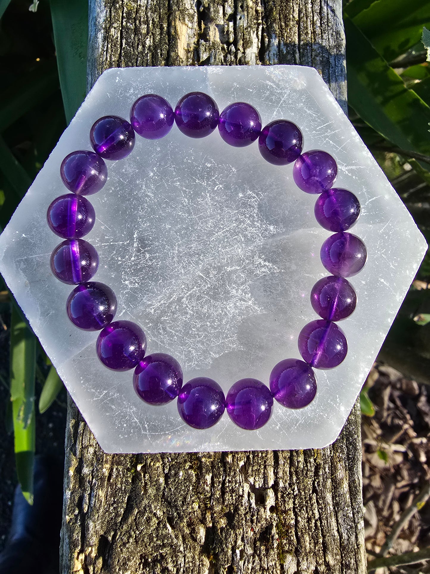 Amethyst | Round Bead Bracelet 10 mm