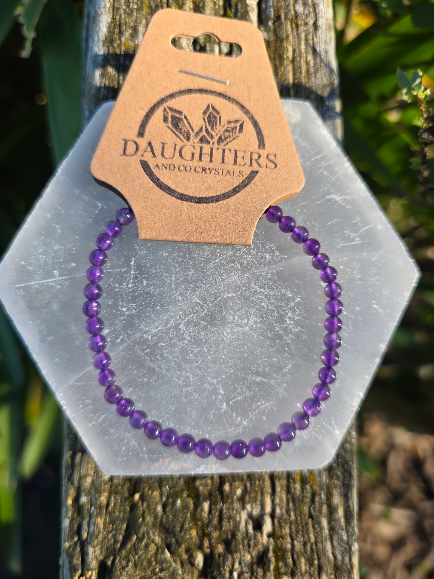 Amethyst | Round Bead Bracelet 4 mm
