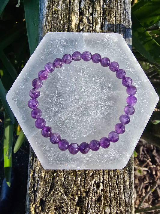 Amethyst | Round Bead Bracelet 6 mm