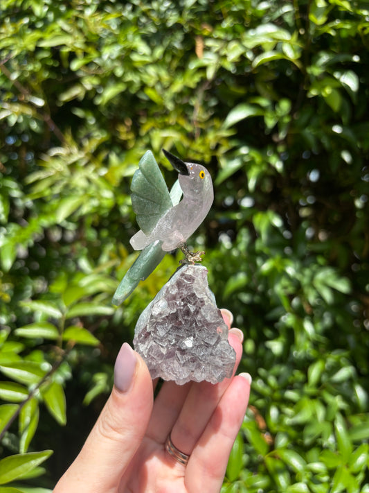 Amethyst & Green Aventurine Humming Bird