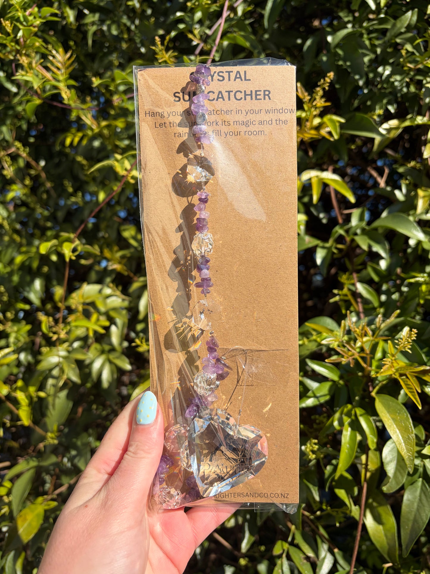 Amethyst | Large Heart Sun Catcher
