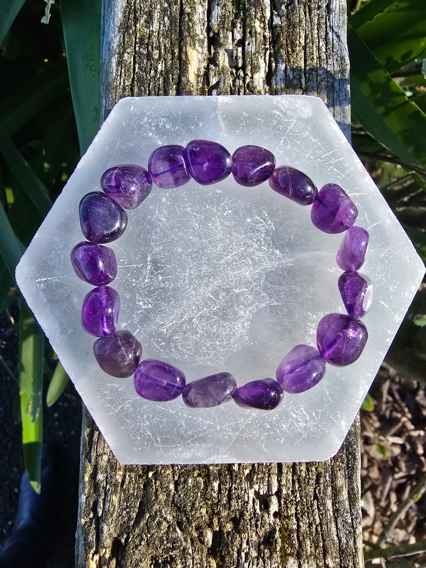 Amethyst | Nugget Bead Bracelet 10 mm