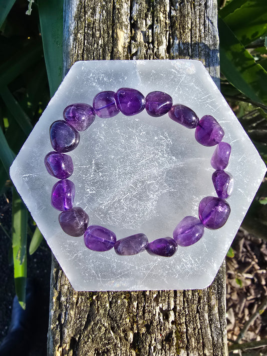 Amethyst | Nugget Bead Bracelet 10 mm