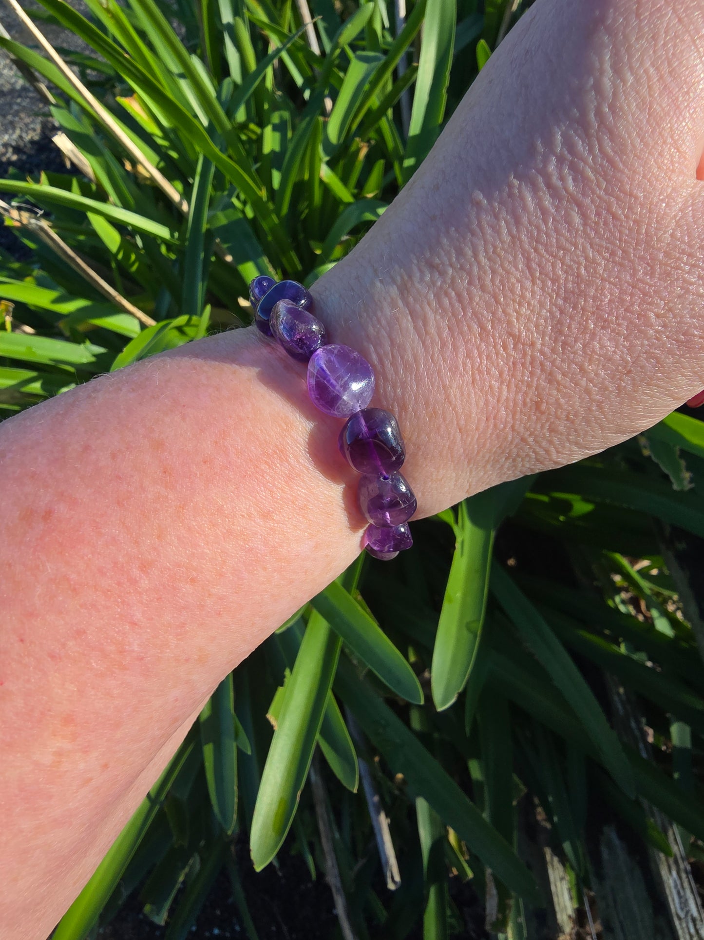 Amethyst | Nugget Bead Bracelet 10 mm