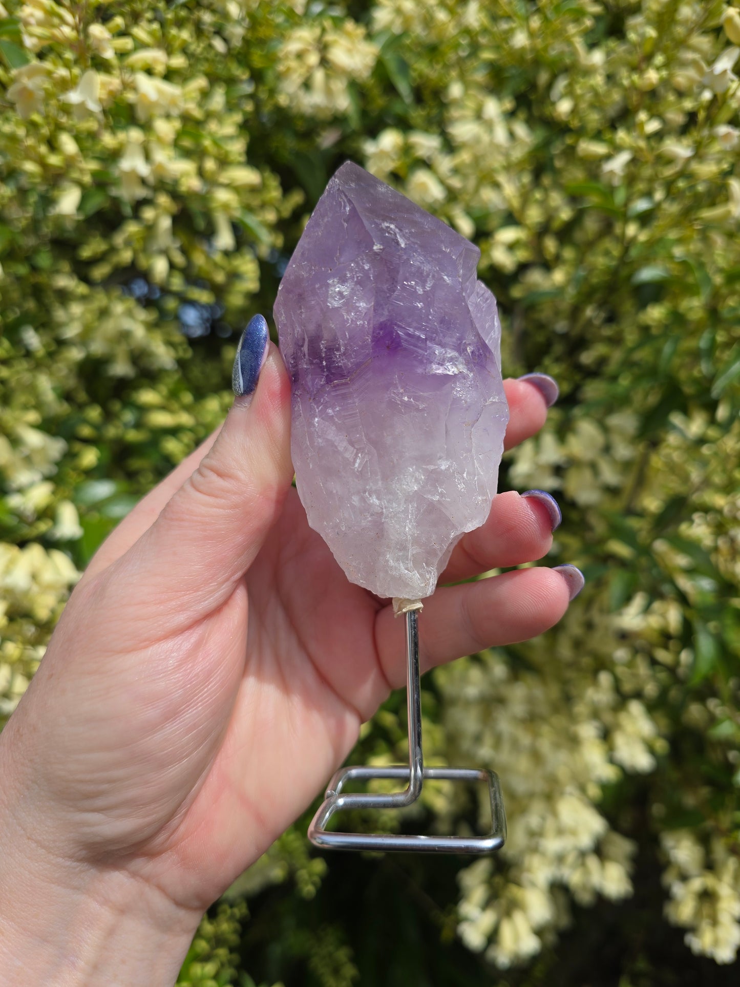 Amethyst Rough Point On Metal Stand A