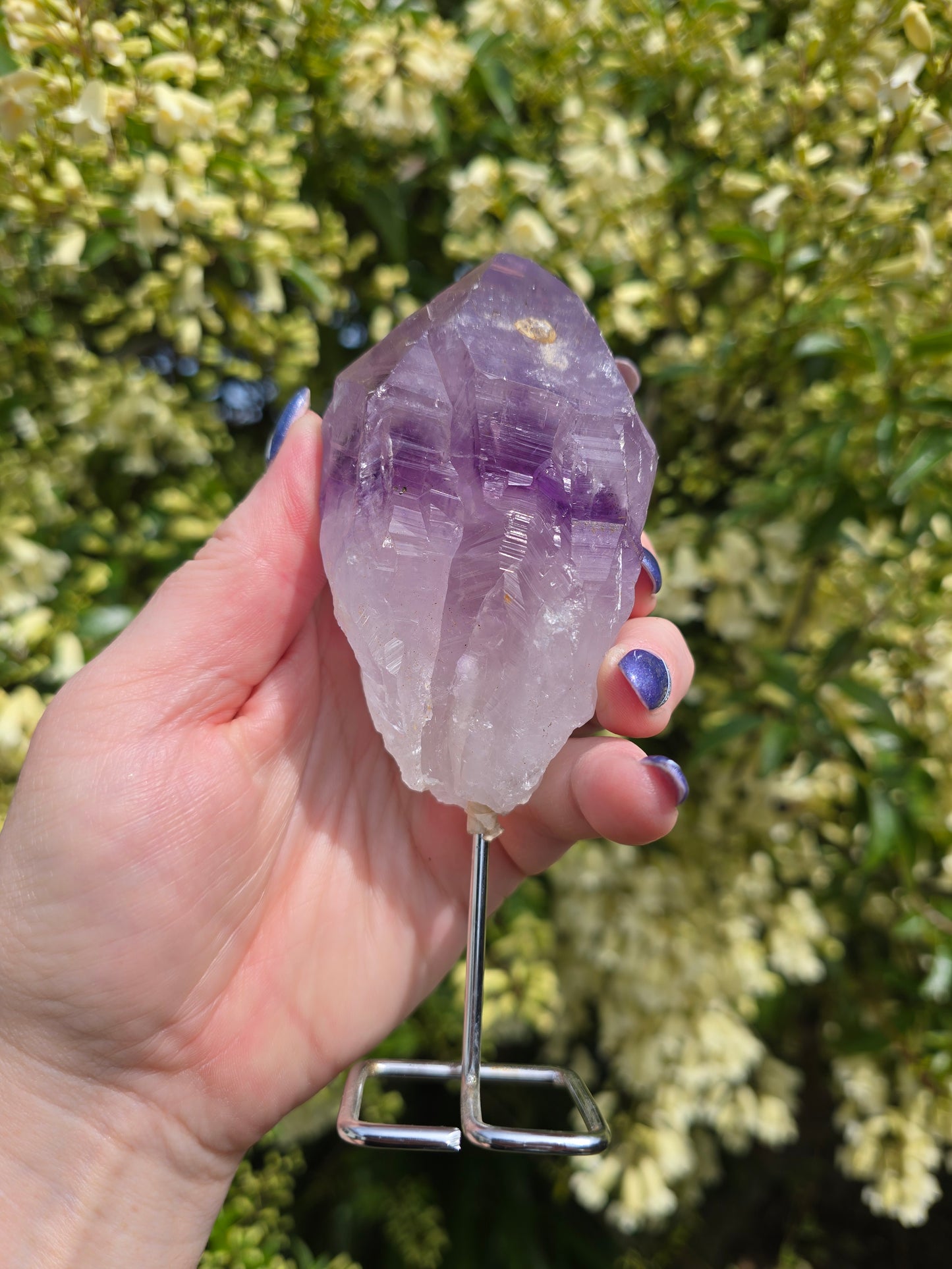 Amethyst Rough Point On Metal Stand A