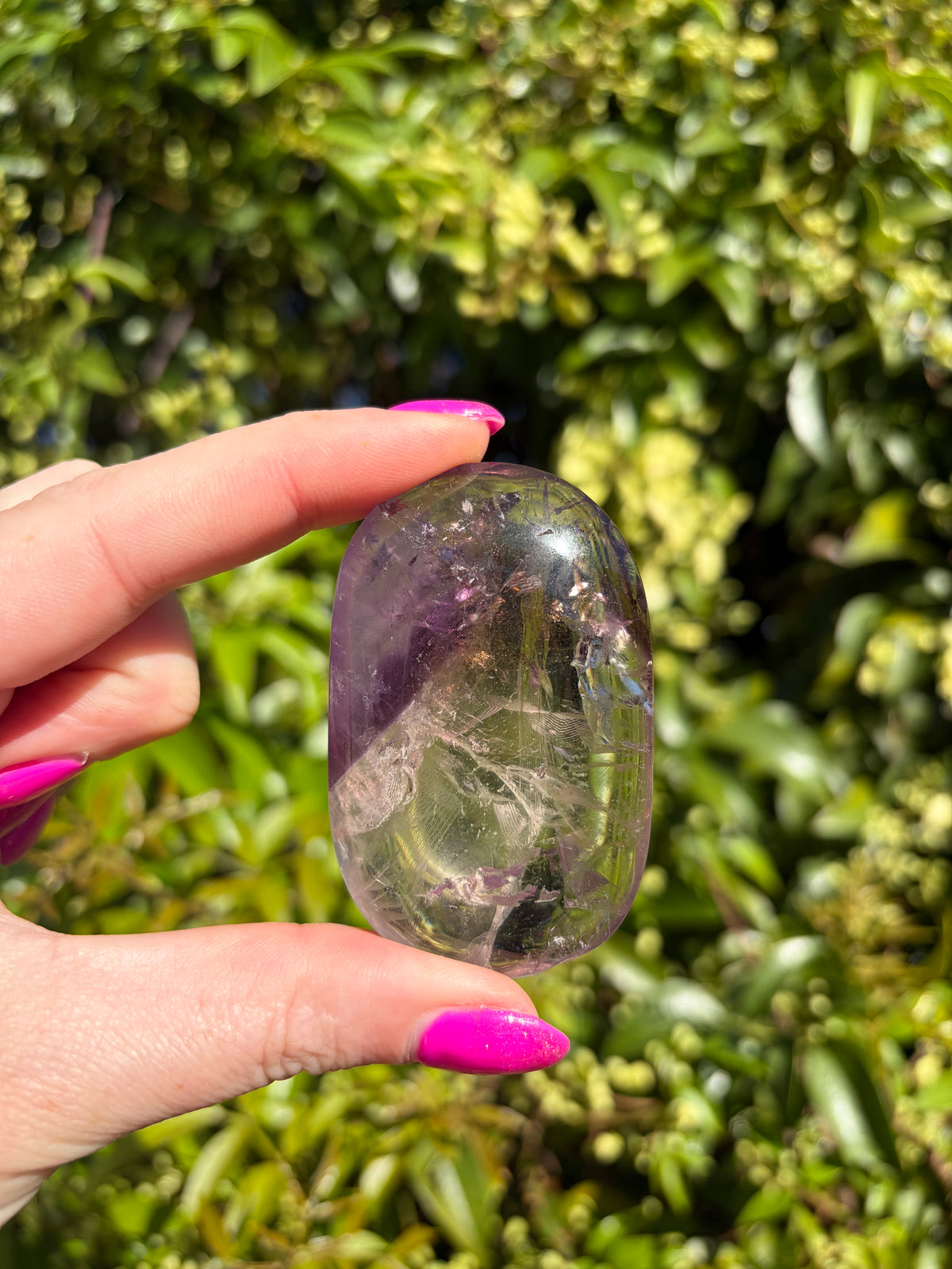 Phantom Amethyst Palm Stone B
