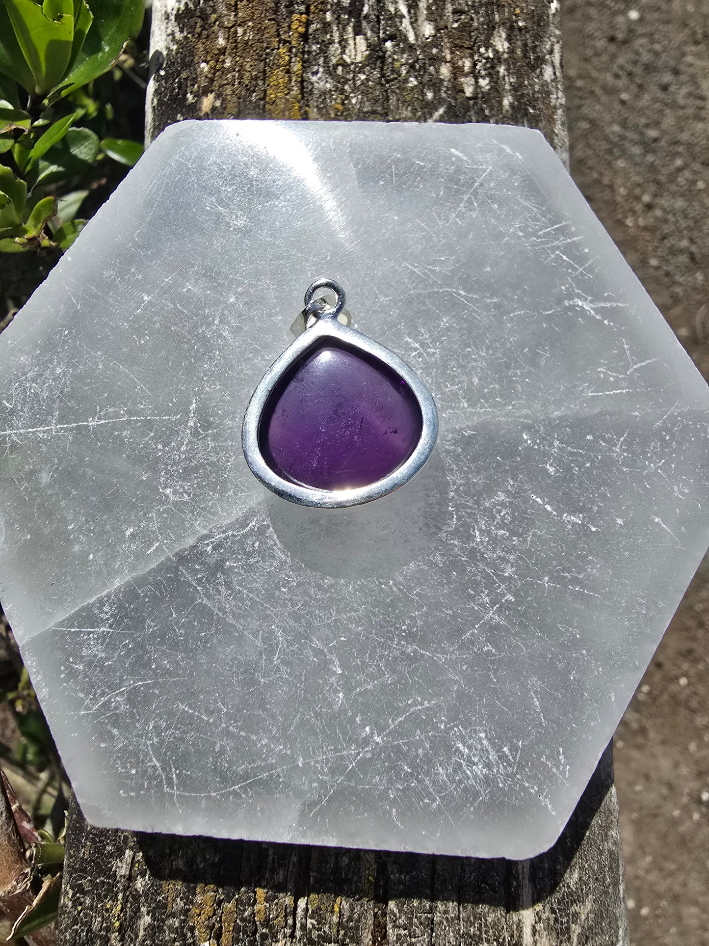 Amethyst | Polished Sterling Silver Pendant D